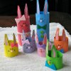 Colorful Rabbits from Cardboard Tubes