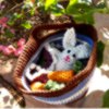 Crocheted Bunny in a Basket