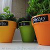 Faux Chalkboard Herb Pots
