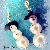 Faux Pearl Snowman Earrings