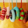 Twisted Yarn Wreath Ornaments