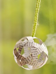Recycled Book Page Ball Ornament