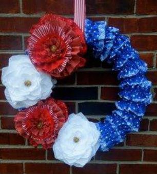 Ruffly Patriotic Wreath